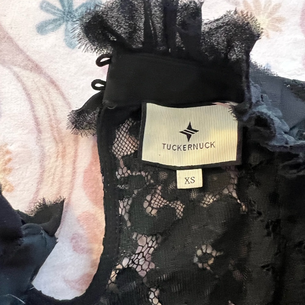 Tuckernuck Black Lace Peplum Blouse - Picture 7 of 10